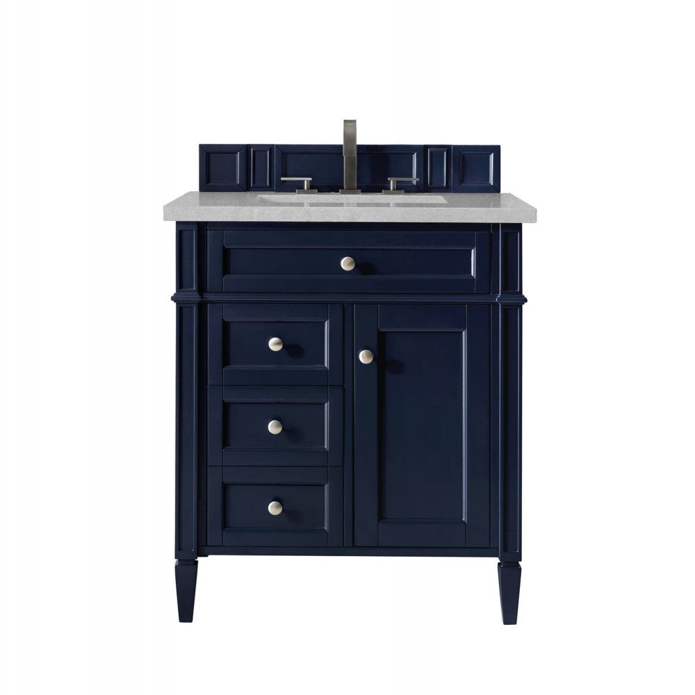 Brittany 30" Single Vanity, Victory Blue w/ 3 CM Eternal Serena Quartz Top