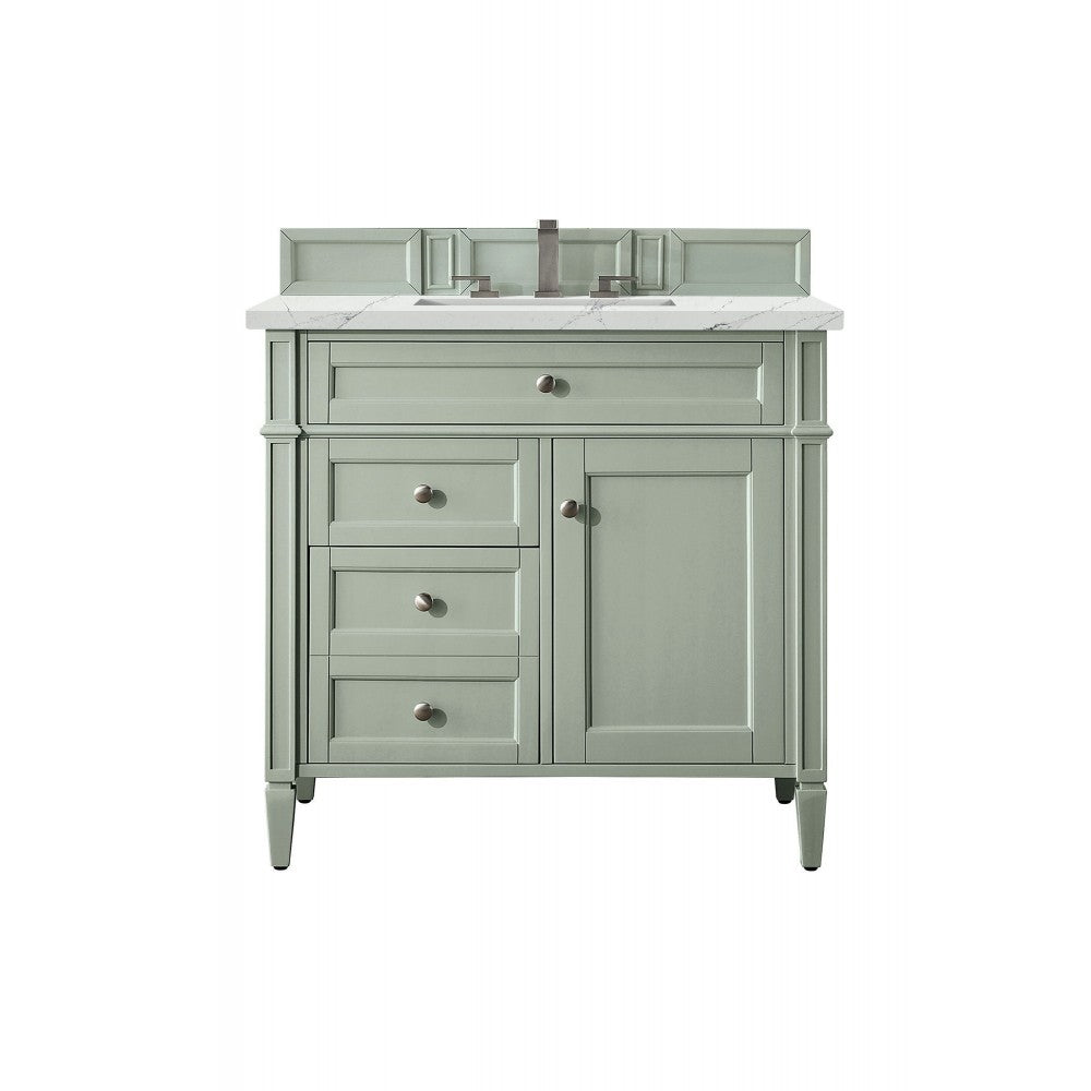 Brittany 36" Sage Green Single Vanity w/ 3 CM Ethereal Noctis Quartz Top