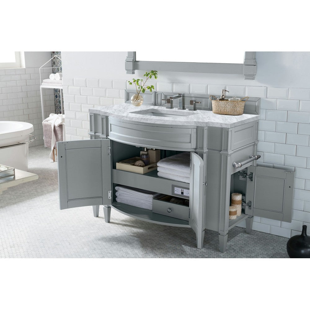 Brittany 46" Single Vanity Urban Gray w/ 3 CM Carrara Marble Top