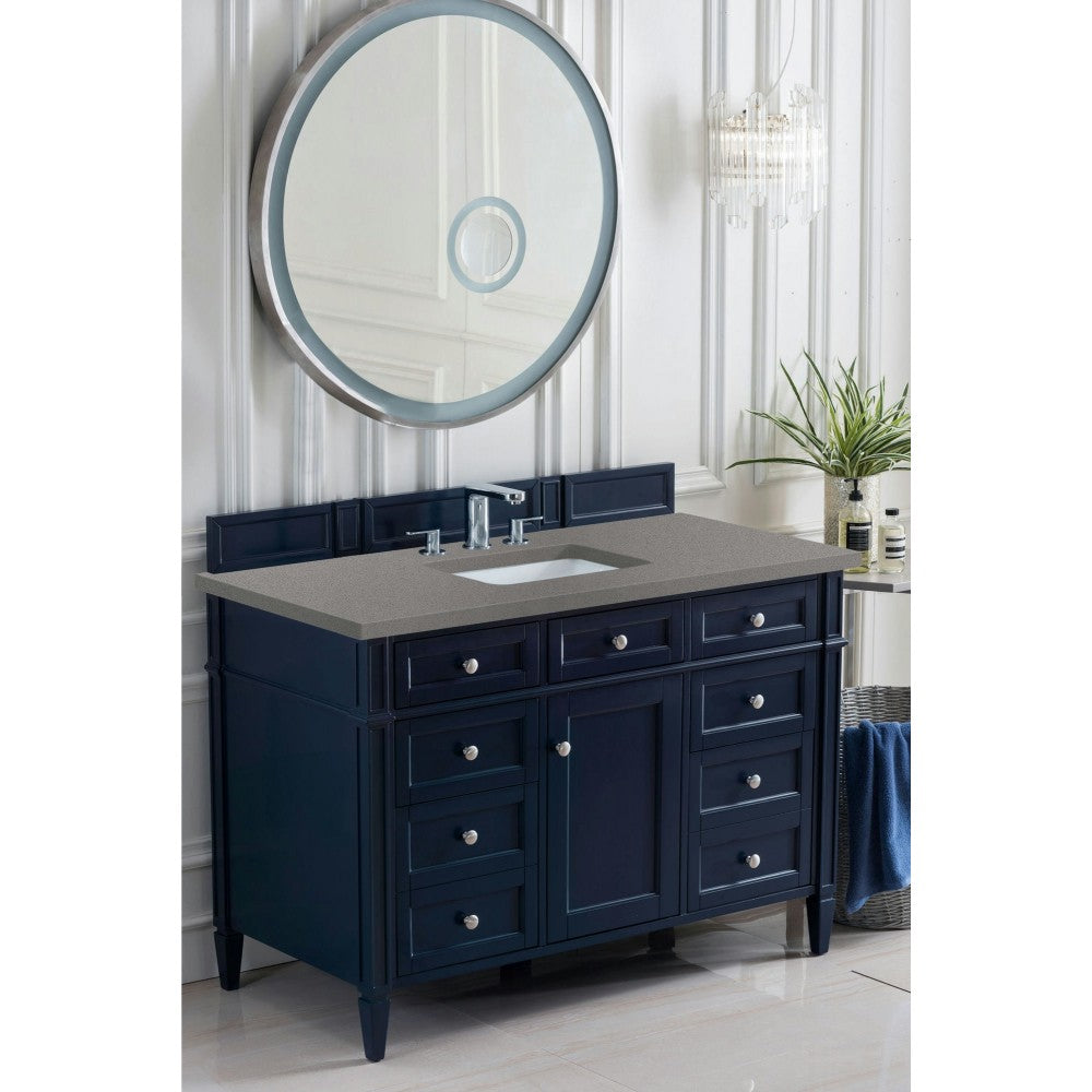 Brittany 48" Victory Blue Single Vanity w/ 3 CM Gray Expo Quartz Top
