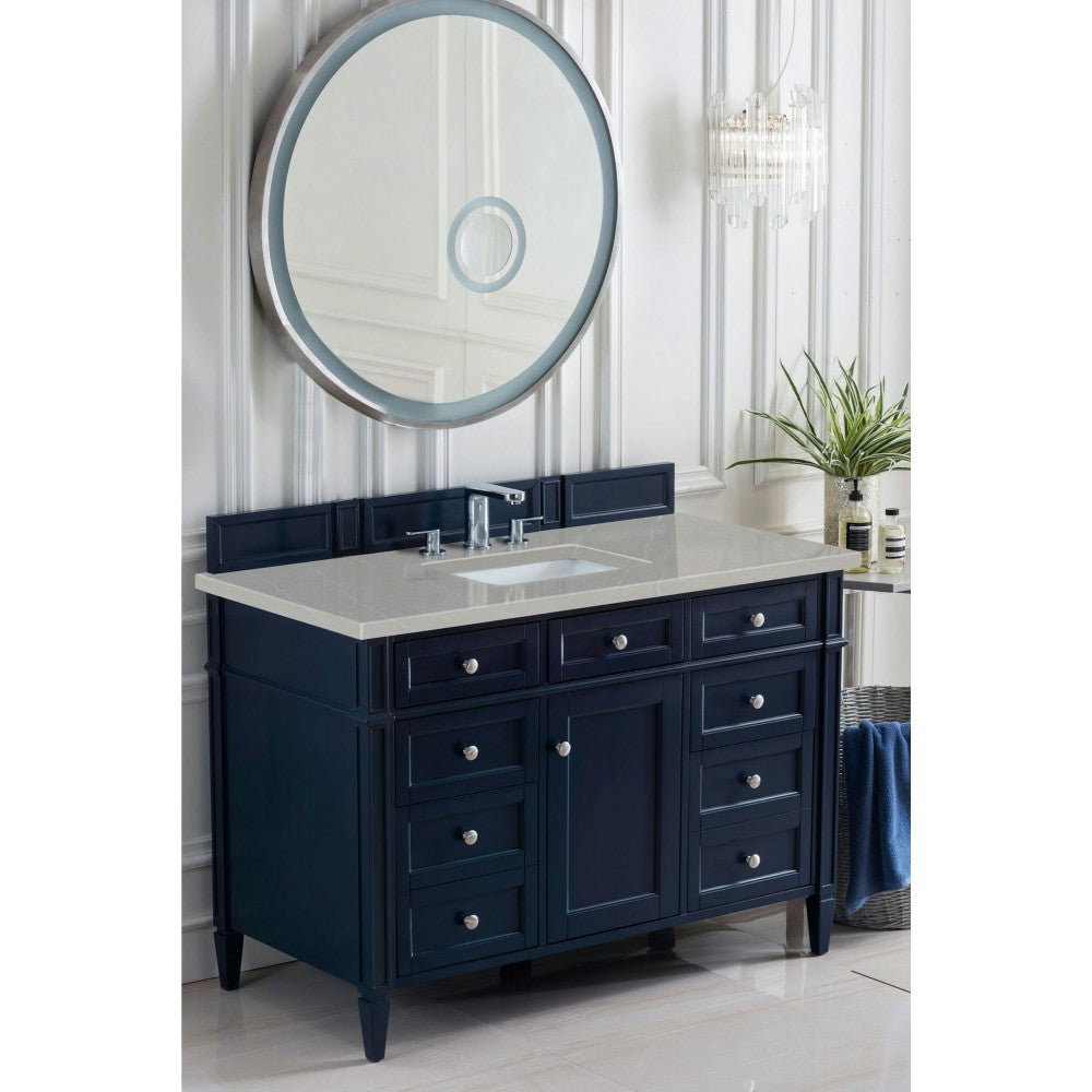 Brittany 48" Victory Blue Single Vanity w/ 3 CM Eternal Serena Quartz Top