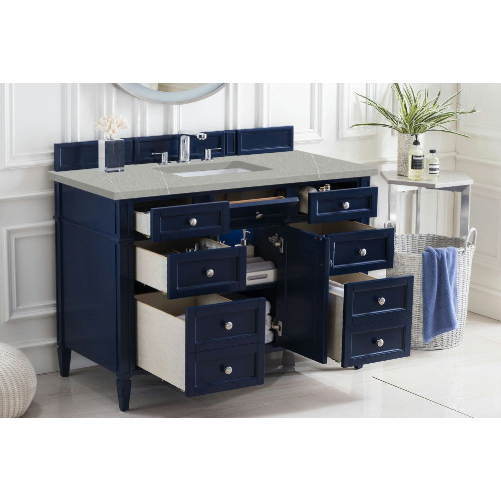 Brittany 48" Victory Blue Single Vanity w/ 3 CM Eternal Serena Quartz Top