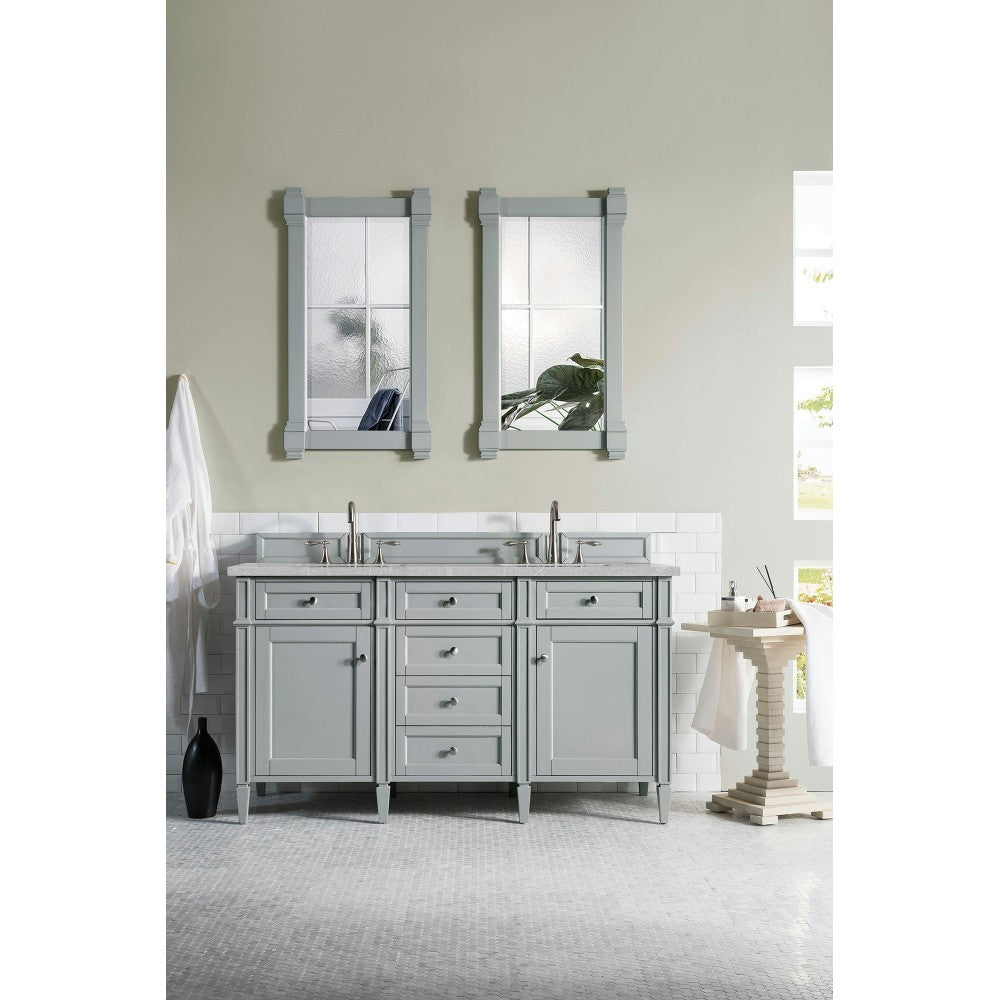 Brittany 60" Urban Gray Double Vanity w/ 3 CM Eternal Serena Quartz Top