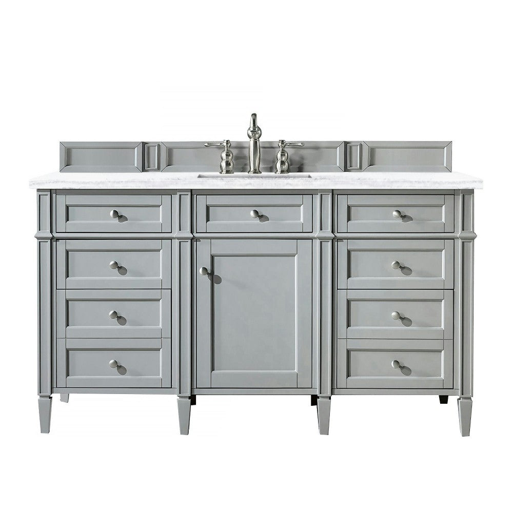 Brittany 60" Urban Gray Single Vanity w/ 3 CM Arctic Fall Solid Surface Top