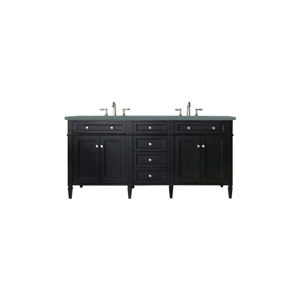 Brittany 72" Black Onyx Double Vanity w/ 3 CM Cala Blue Quartz Top