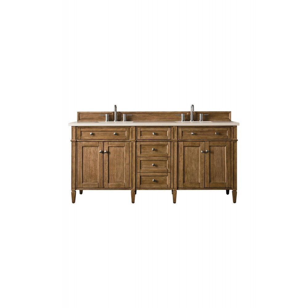 Brittany 72" Saddle Brown Double Vanity w/ 3 CM Eternal Marfil Quartz Top