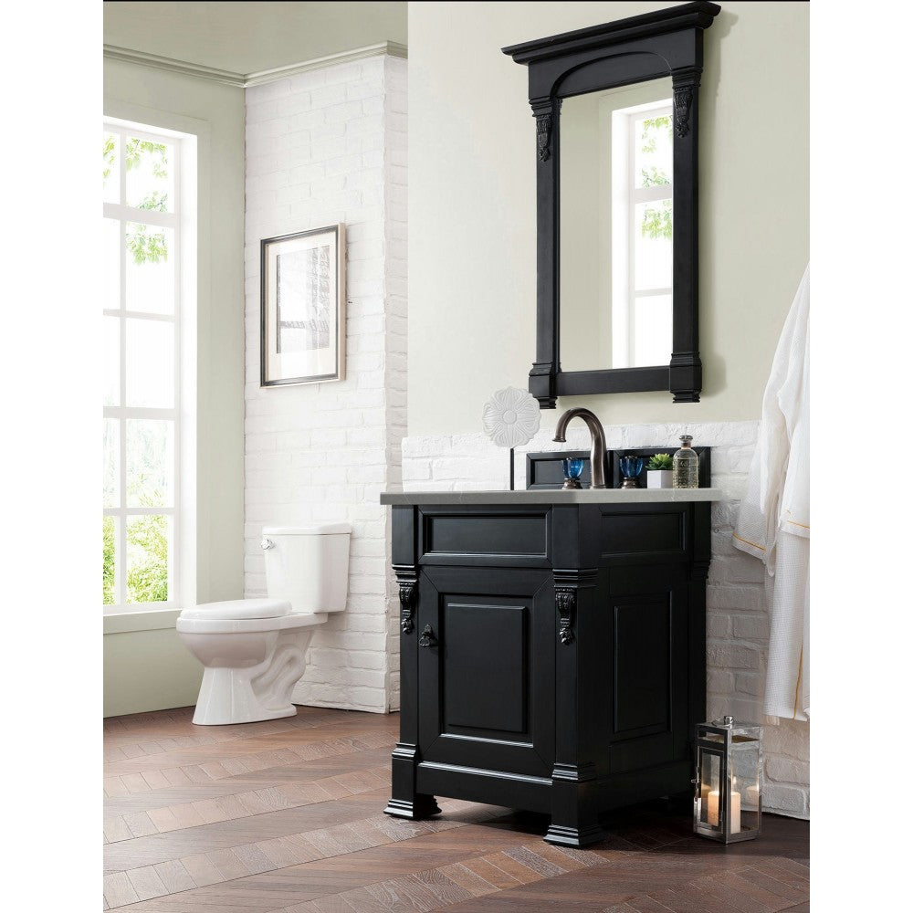 Brookfield 26" Single Vanity, Antique Black w/ 3 CM Eternal Serena Quartz Top