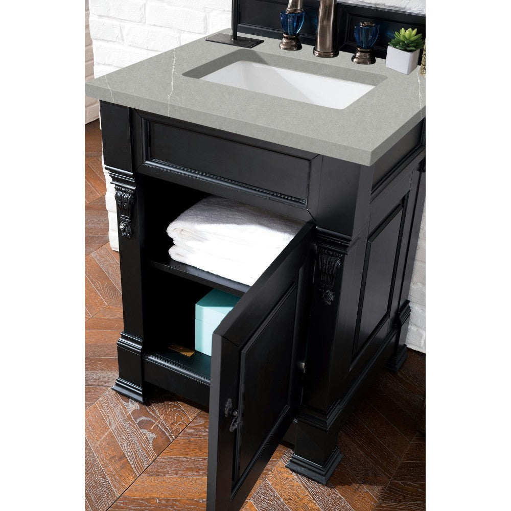 Brookfield 26" Single Vanity, Antique Black w/ 3 CM Eternal Serena Quartz Top