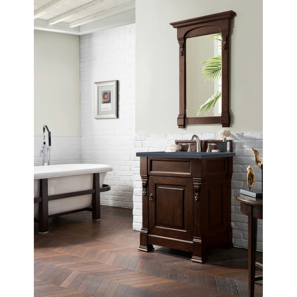 Brookfield 26" Single Vanity Mahogany w/3 CM Charcoal Soapstone Quartz Top