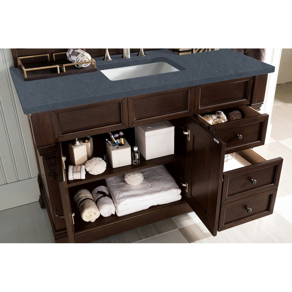 Brookfield 48" Single Vanity Mahogany w/3 CM Charcoal Soapstone Quartz Top