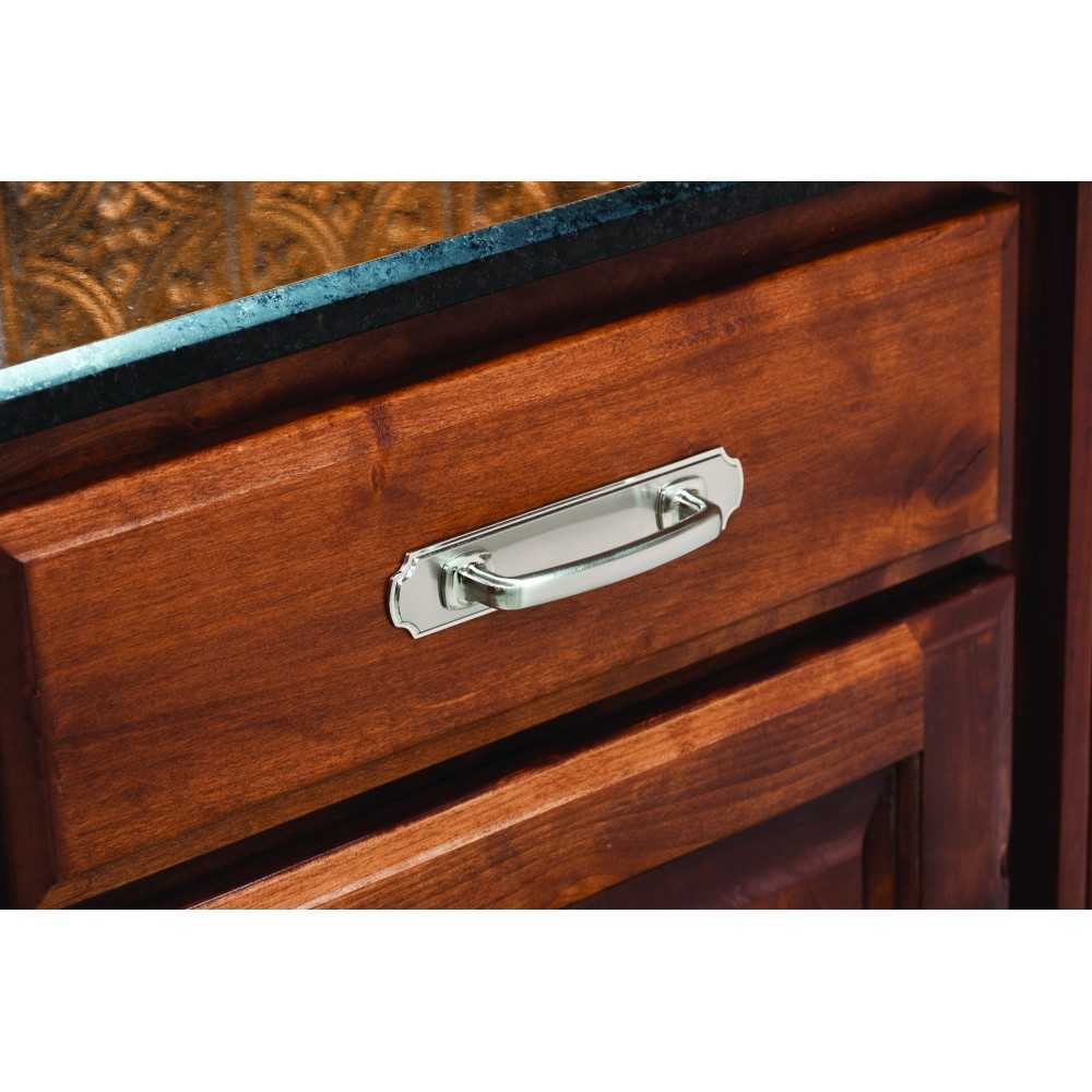 128 mm Center-to-Center Brushed Pewter Square Zane Cabinet Pull