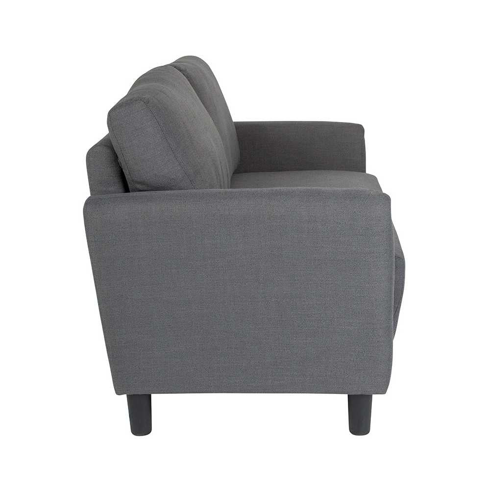 Candler Park Upholstered Loveseat in Dark Gray Fabric