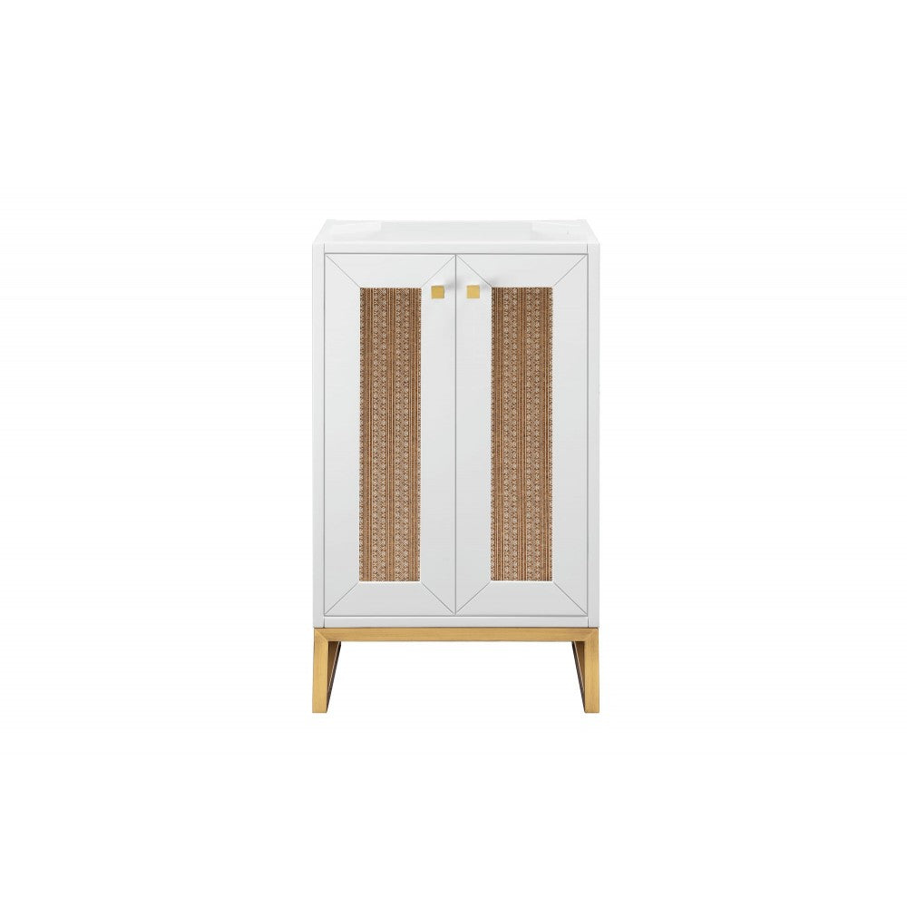 Chianti 20" Single Vanity Cabinet, Glossy White, Radiant Gold