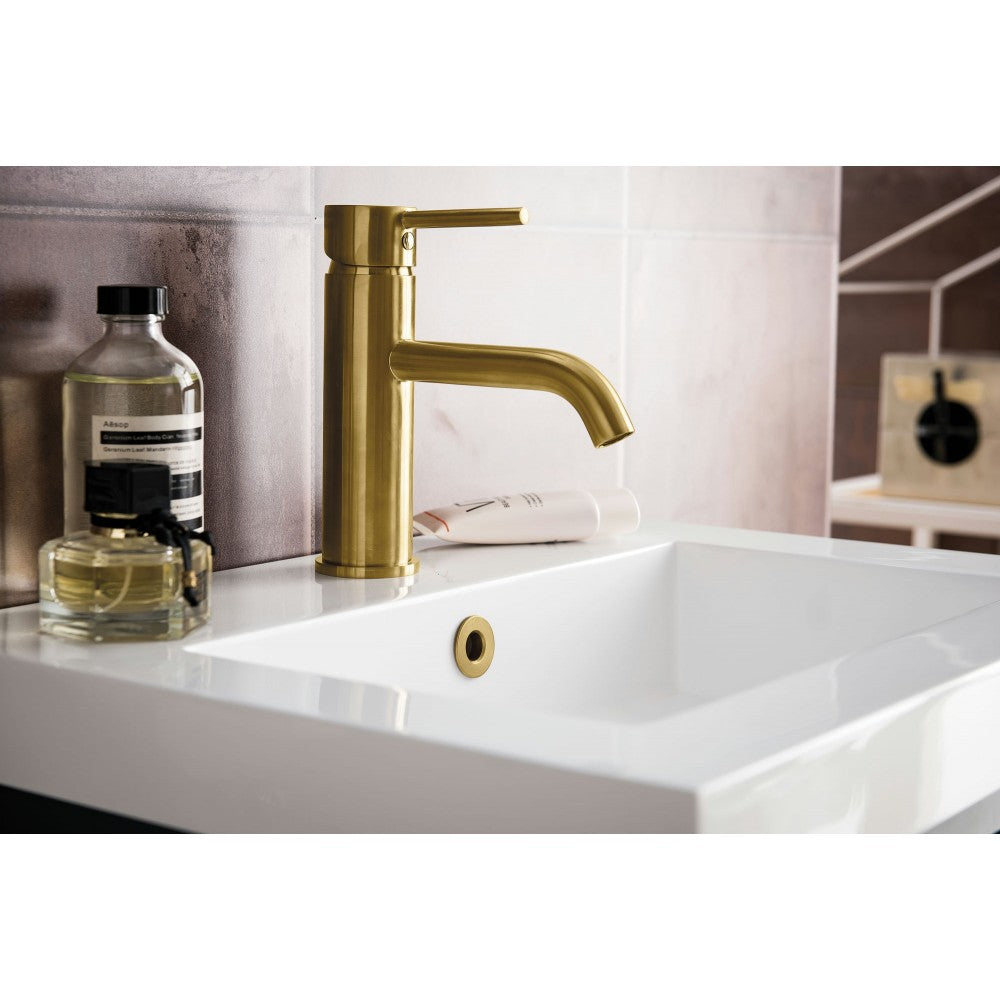 Chianti 20" Single Vanity Mineral Gray Radiant Gold w/White Glossy Composite Top