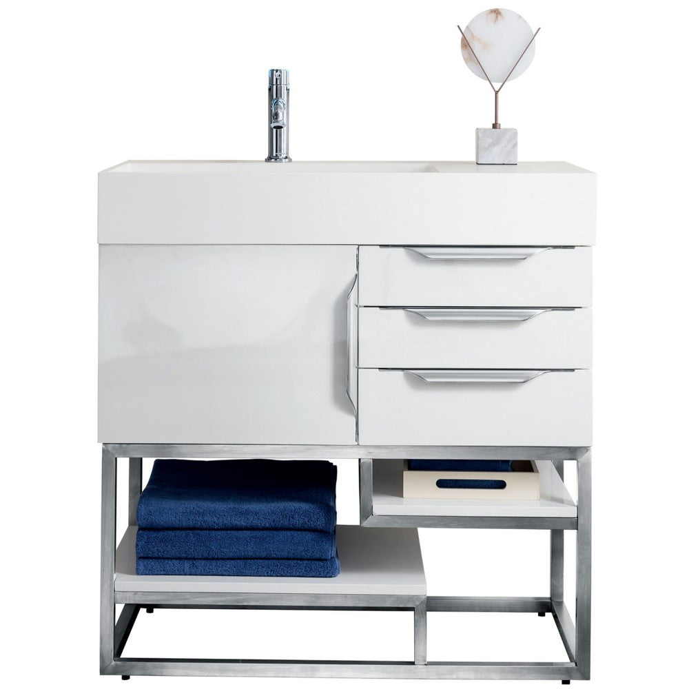 Columbia 36" Single Vanity, Glossy White