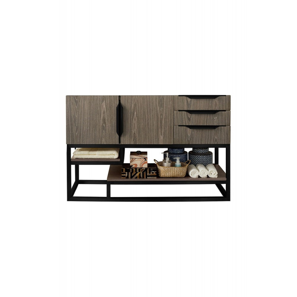 Columbia 48" Single Vanity, Ash Gray, Matte Black
