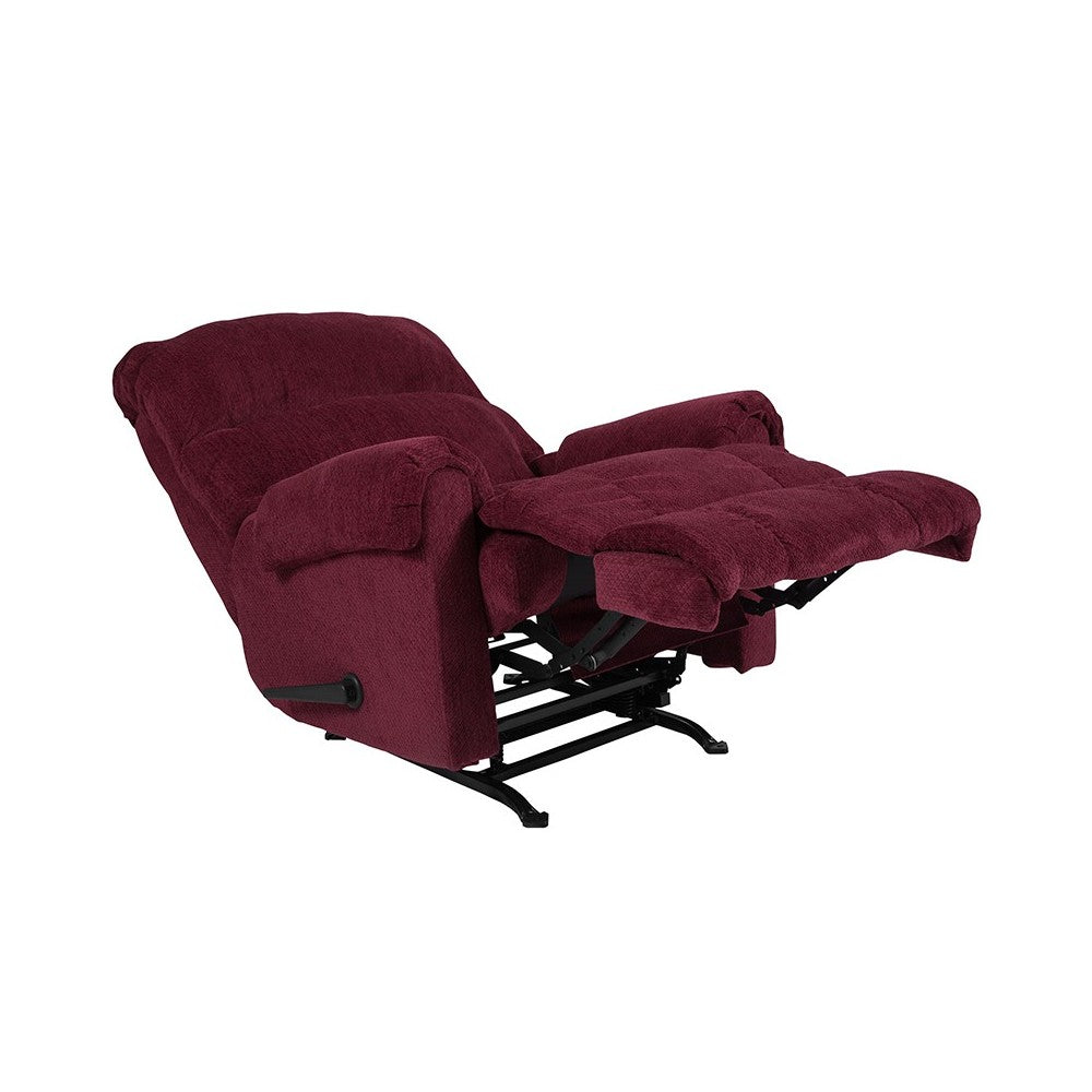 Contemporary Kelly Burgundy Super Soft Textured Microfiber Rocker Recliner