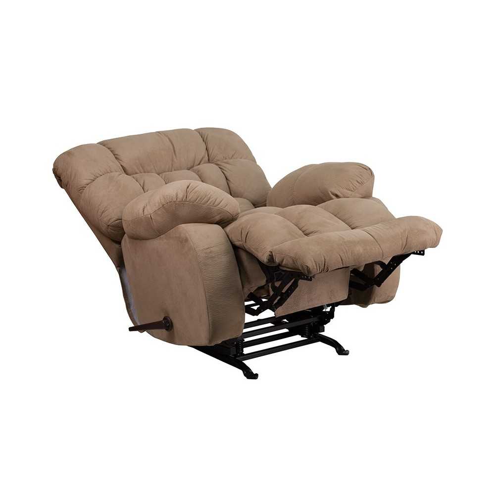 Contemporary Softsuede Taupe Microfiber Rocker Recliner