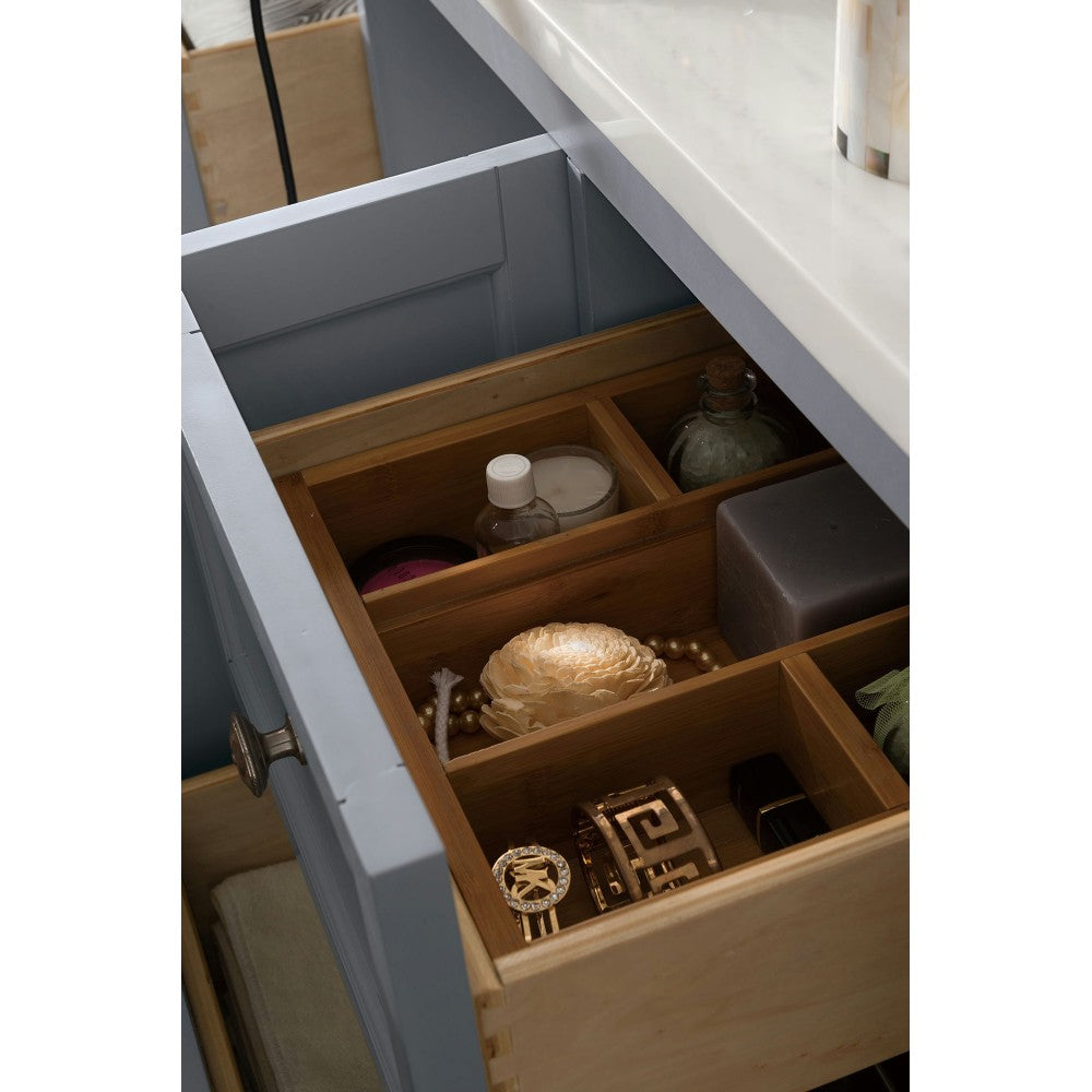 Copper Cove Encore 122" Double Vanity Set Gray w/ 3 CM Arctic Fall Surface Top