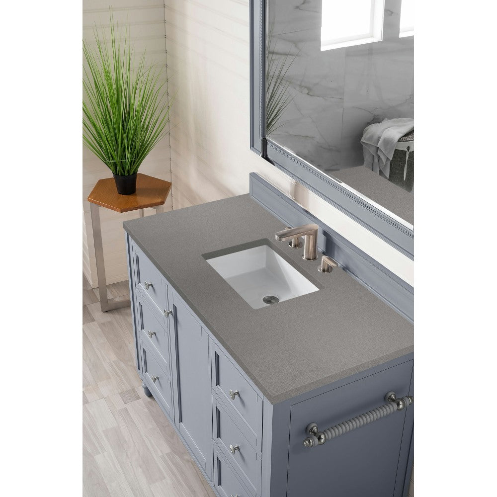 Copper Cove Encore 48" Single Vanity, Silver Gray w/ 3 CM Gray Expo Quartz Top