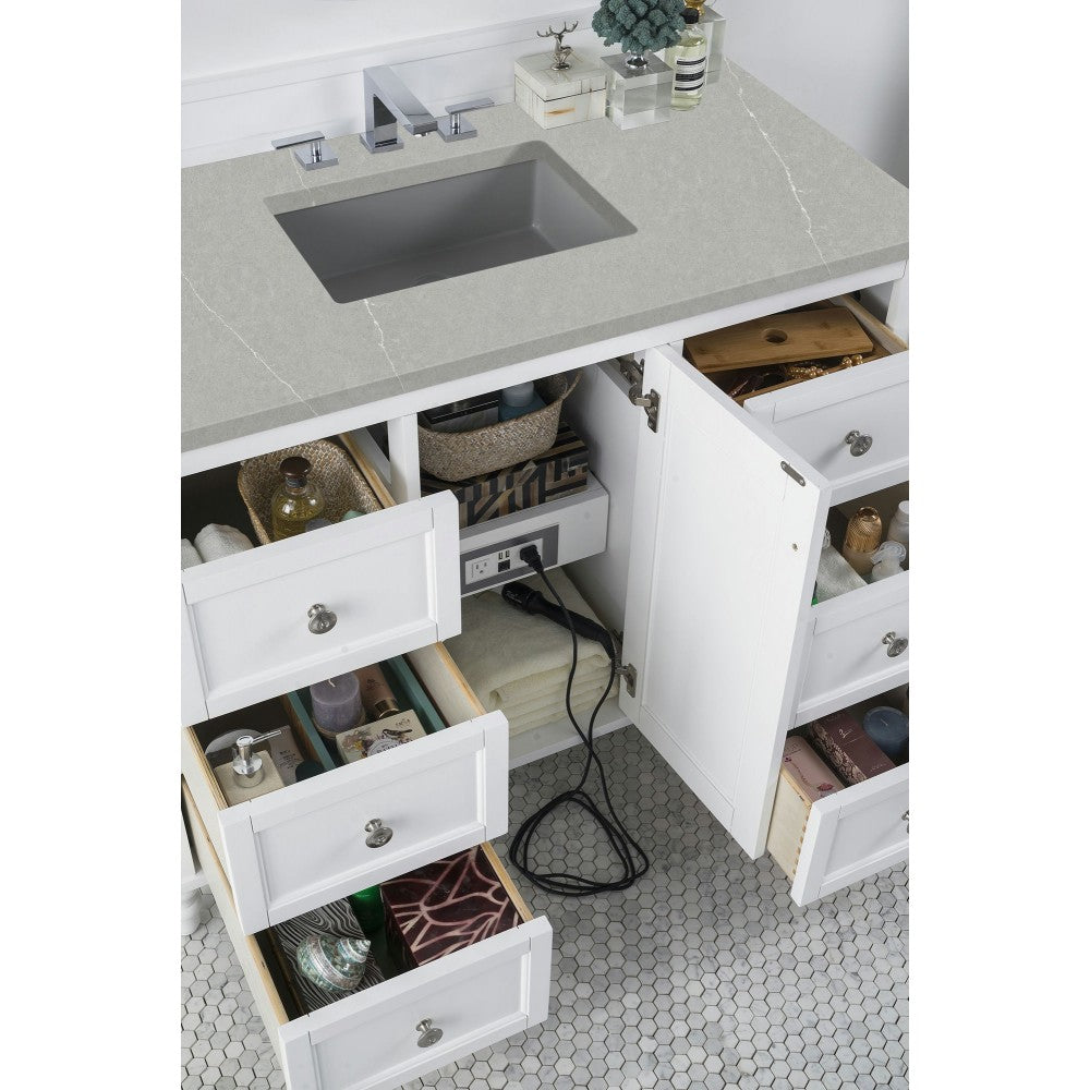 Copper Cove Encore 48" Single Vanity White w/3 CM Eternal Serena Quartz Top