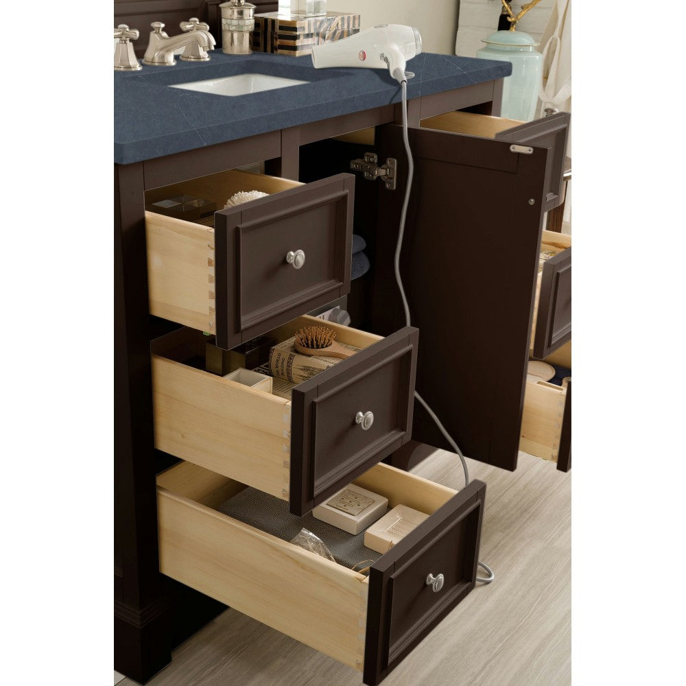 De Soto 48" Single Vanity Mahogany w/3 CM Charcoal Soapstone Quartz Top