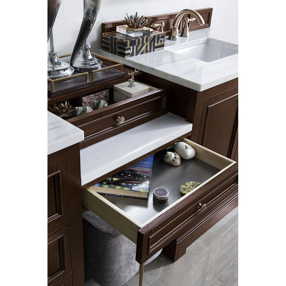 De Soto 94" Double Vanity Set Mahogany w/ 3 CM Arctic Fall Solid Surface Top