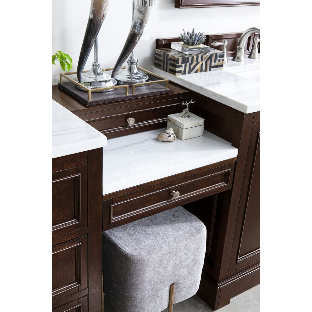 De Soto 94" Double Vanity Set Mahogany w/ 3 CM Arctic Fall Solid Surface Top