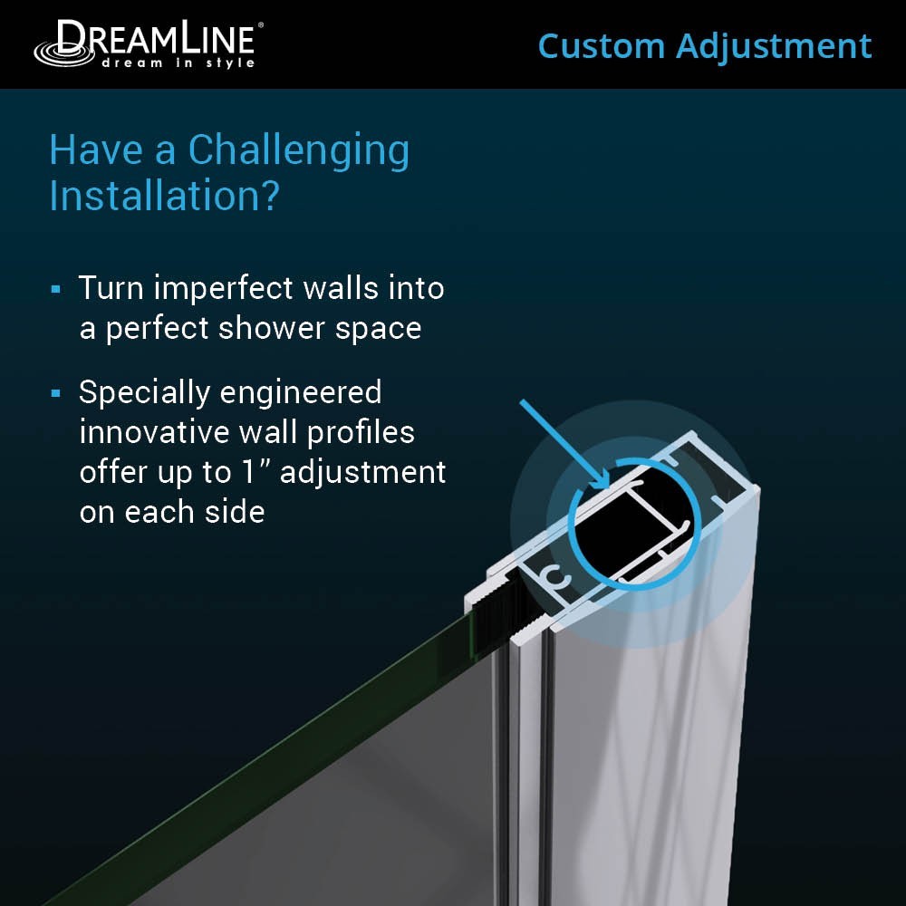 Elegance 32 1/4 - 34 1/4 in. W x 72 in. H Frameless Pivot Shower Door in Chrome