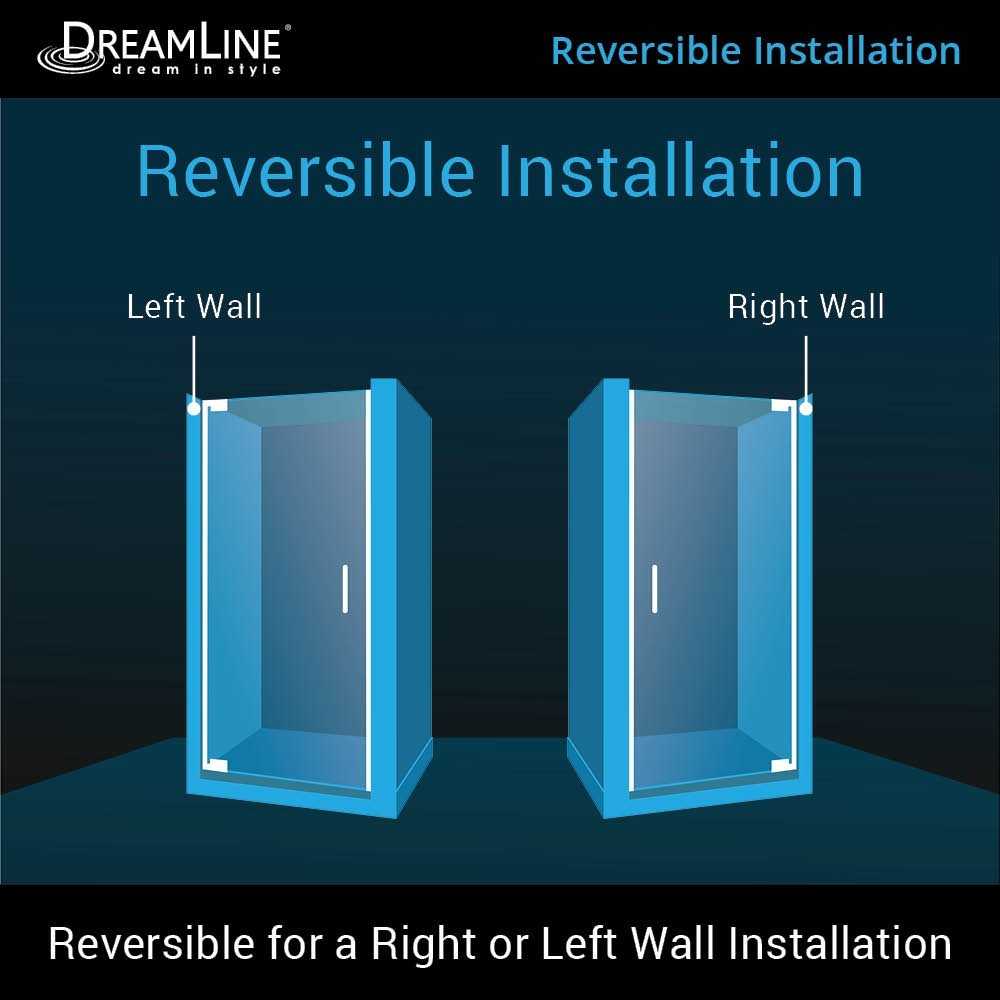 Elegance 32 1/4 - 34 1/4 in. W x 72 in. H Frameless Pivot Shower Door in Chrome
