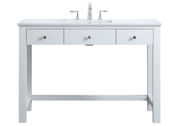 48 inch ADA compliant bathroom vanity in white