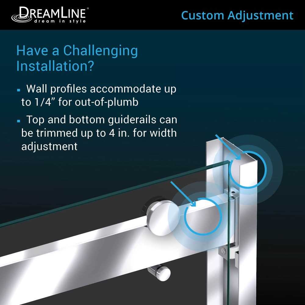 Essence-H 44-48 in. W x 76 in. H Semi-Frameless Bypass Shower Door in Chrome