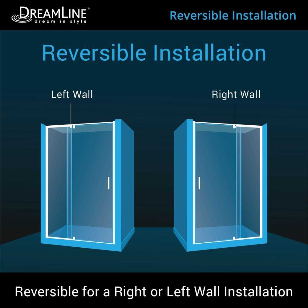 Flex 44-48 in. W x 72 in. H Semi-Frameless Pivot Shower Door in Chrome