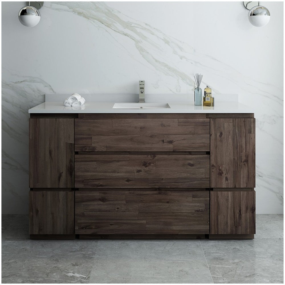 Formosa 60" Floor Standing Single Sink Modern Bathroom Cabinet w/ Top & Sink