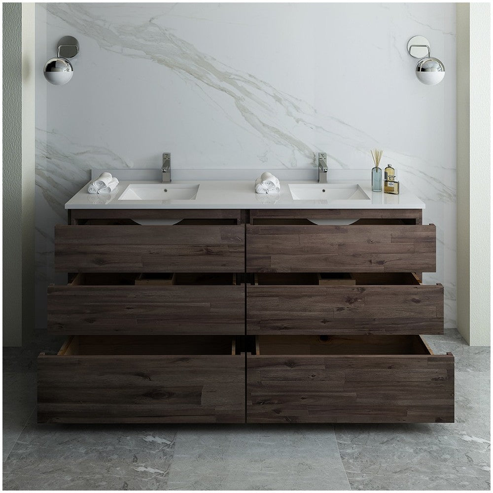 Formosa 70" Floor Standing Double Sink Modern Bathroom Cabinet, FCB31-3636ACA-FC