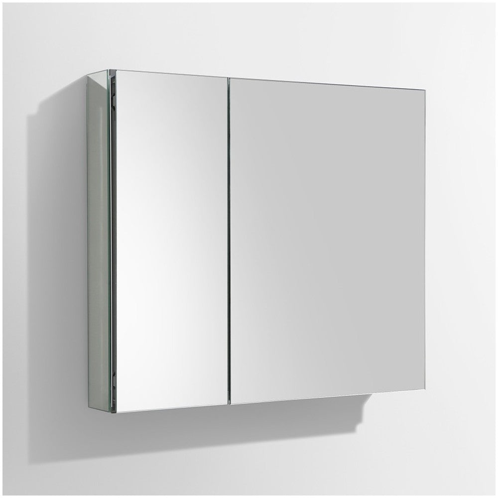 Fresca 30" Wide x 26" Tall Bathroom Medicine Cabinet w/ Mirrors