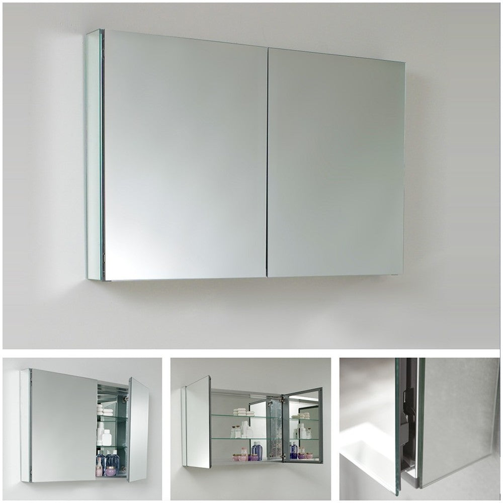 Fresca 40" Wide x 26" Tall Bathroom Medicine Cabinet w/ Mirrors
