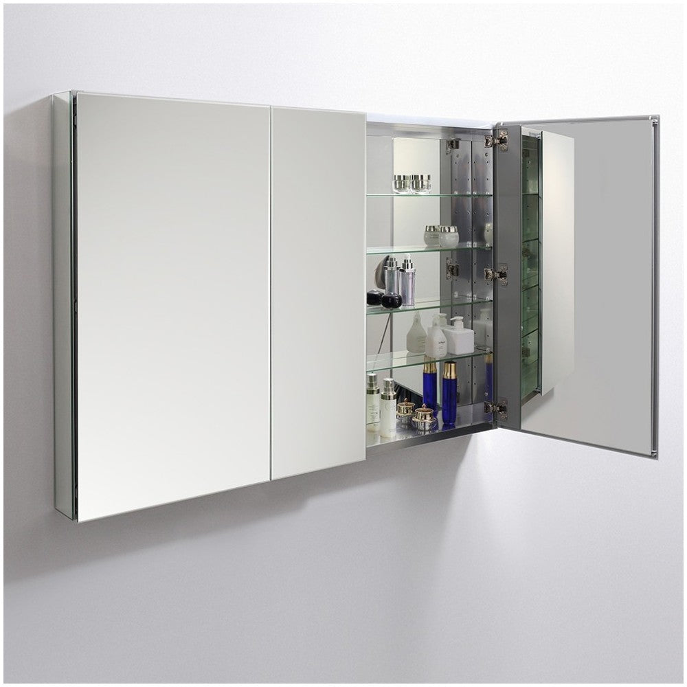 Fresca 50" Wide x 36" Tall Bathroom Medicine Cabinet w/ Mirrors
