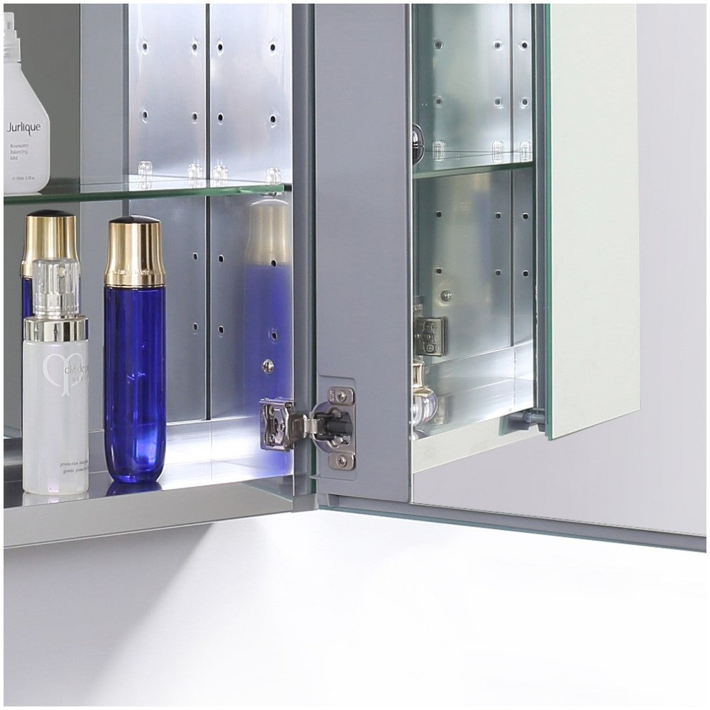 Fresca 50" Wide x 36" Tall Bathroom Medicine Cabinet w/ Mirrors