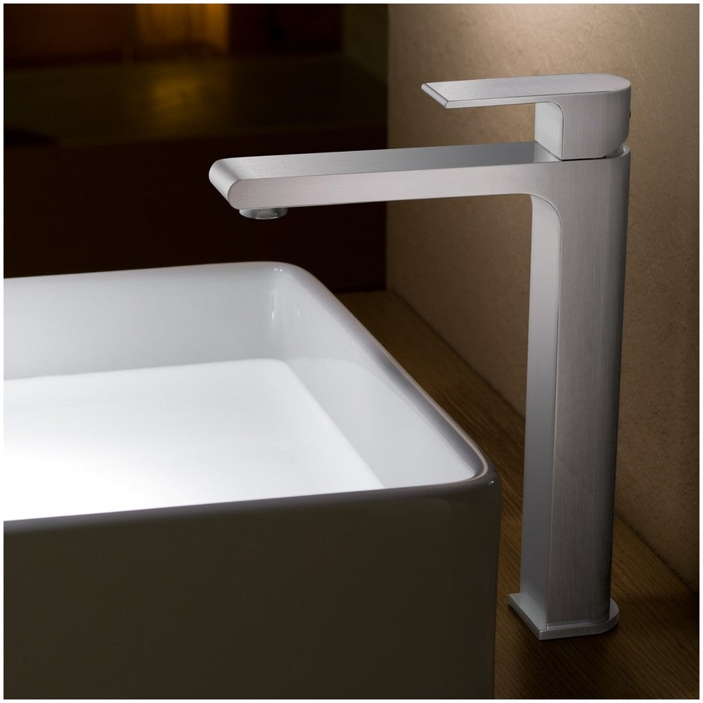 Fresca Allaro Single Hole Vessel Mount Bathroom Vanity Faucet - Brushed Nickel