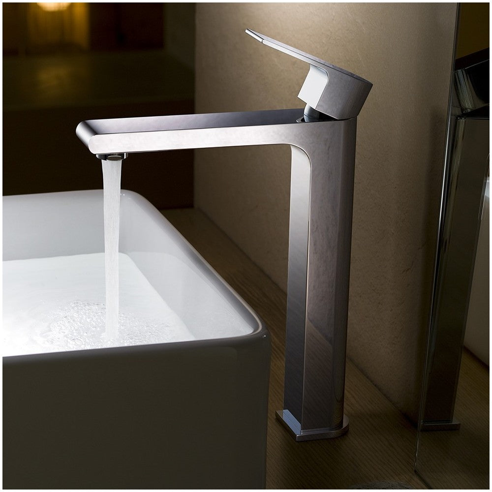 Fresca Allaro Single Hole Vessel Mount Bathroom Vanity Faucet - Chrome