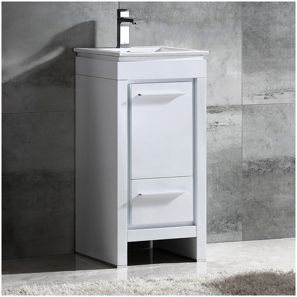 Fresca Allier 16" White Modern Bathroom Cabinet w/ Sink