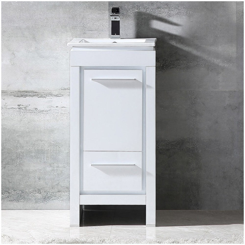 Fresca Allier 16" White Modern Bathroom Cabinet w/ Sink