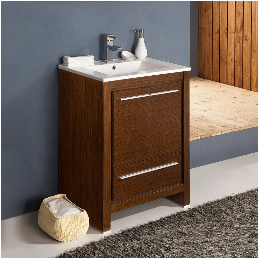 Fresca Allier 24" Wenge Brown Modern Bathroom Cabinet w/ Sink