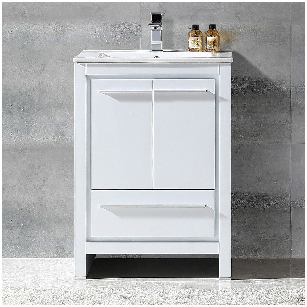 Fresca Allier 24" White Modern Bathroom Cabinet w/ Sink