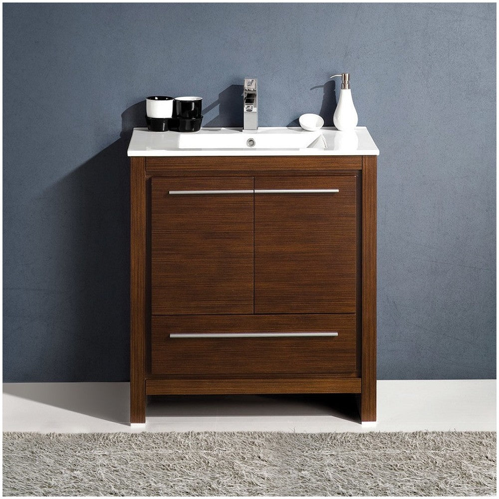 Fresca Allier 30" Wenge Brown Modern Bathroom Cabinet w/ Sink