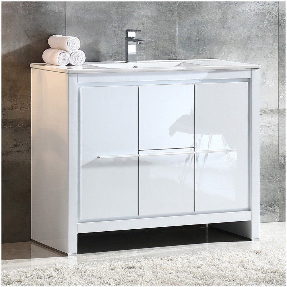 Fresca Allier 40" White Modern Bathroom Cabinet w/ Sink