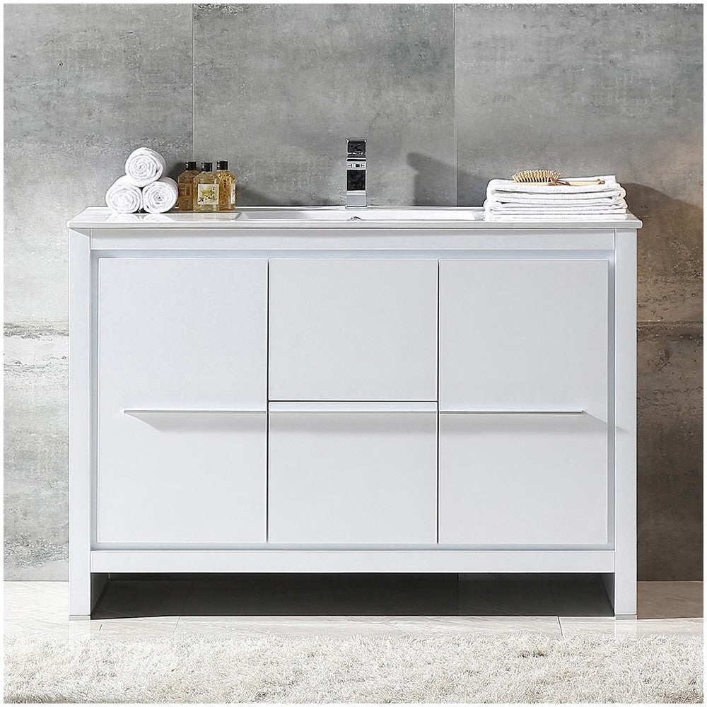 Fresca Allier 48" White Modern Bathroom Cabinet w/ Sink