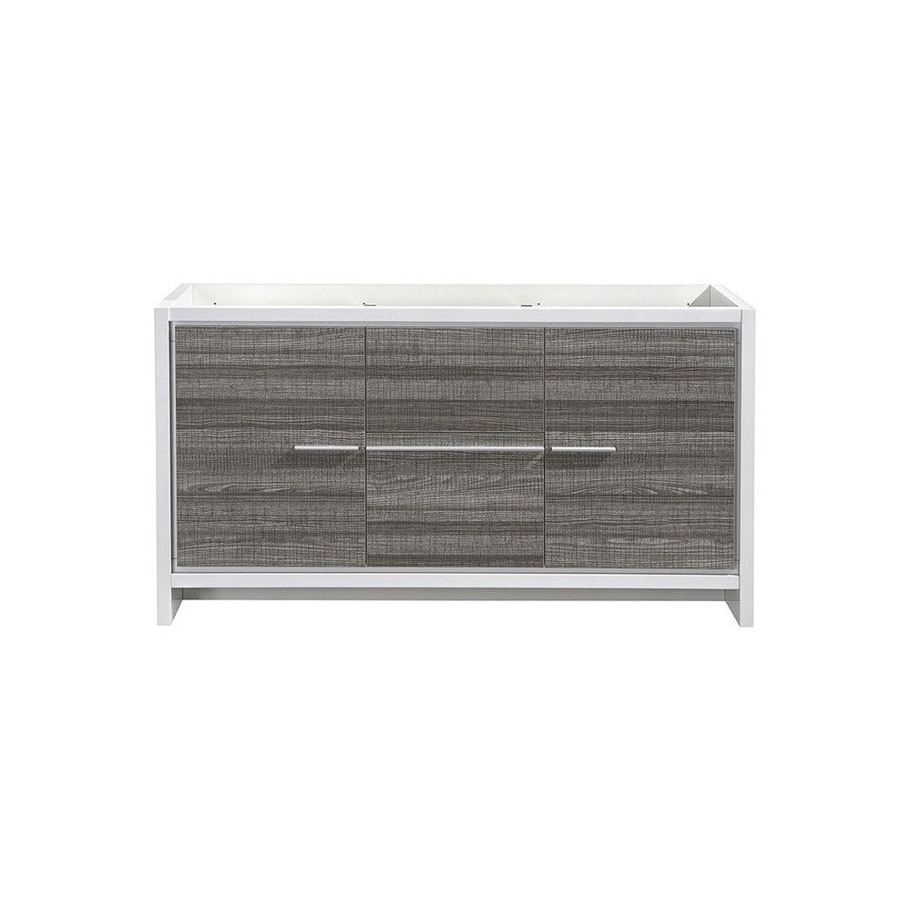 Fresca Allier Rio 60" Ash Gray Double Sink Modern Bathroom Cabinet