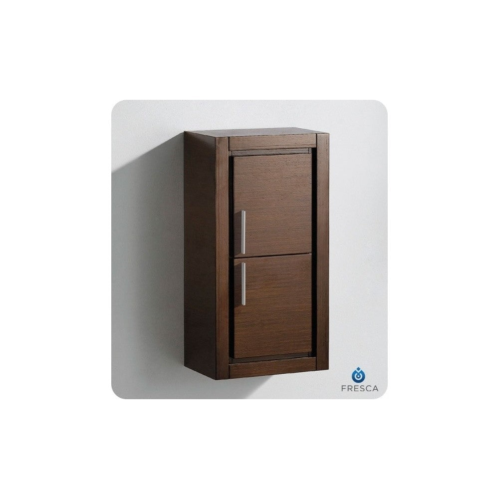 Fresca Allier Wenge Brown Bathroom Linen Side Cabinet w/ 2 Doors